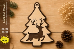 Christmas Tree Deer Laser Cut SVG Design christmas tree svg Product Image 1