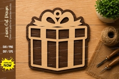 Gift Box Ornament Laser Cut SVG Design gift box svg, christm Product Image 1