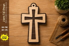 Simple Christian Cross Laser Cut SVG Design christian cross Product Image 1