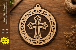 Decorative Cross Ornament Laser Cut SVG Design cross ornamen Product Image 1