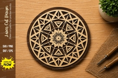 Geometric Mandala Laser Cut SVG Design mandala svg Product Image 1