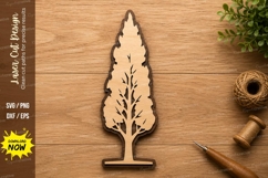 Minimalist Cypress Tree Laser Cut SVG Design tree svg Product Image 1