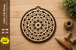 Round Mandala Ornament Laser Cut SVG Design mandala ornament Product Image 1