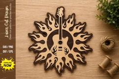 Sunburst Guitar Mandala Laser Cut SVG Design guitar mandala Product Image 1