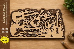 Electric Guitar Collage Laser Cut SVG Design electric guitar Product Image 1