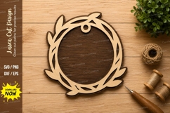 Minimal Laurel Wreath Laser Cut SVG Design laurel wreath svg Product Image 1