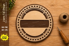 Round Mandala Frame Laser Cut SVG Design round frame svg, Product Image 1