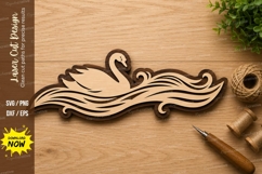 Elegant Swan Flourish Laser Cut SVG Design swan svg, flouris Product Image 1