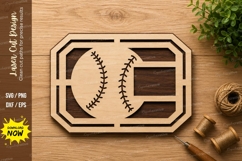 Baseball Sports Frame Laser Cut SVG Design baseball svg Product Image 1