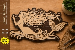 Flowing Mermaid Laser Cut SVG Design mermaid svg, flowing Product Image 1