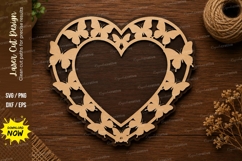 Floral Heart Vine Laser Cut SVG Design heart vine svg, flora Product Image 1