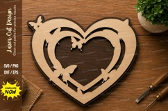 Dolphin Heart Laser Cut SVG Design dolphin heart svg, ocean Product Image 1