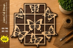 Butterfly Window Cross Laser Cut SVG Design butterfly cross Product Image 1