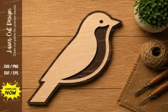 Minimal Bird Laser Cut SVG | Simple Sparrow Wooden Wall Deco Product Image 1