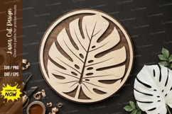 Tropical Monstera Leaf Round Mandala Laser Cut Product Image 1