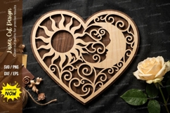 Sun and Moon Heart Mandala Decorative Laser Cut SVG Product Image 1