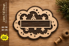 Decorative Floral Name Plaque Laser Cut SVG File name Product Image 1