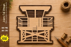 Lifeguard Tower Beach Wall Art Laser Cut SVG File lifeguard Product Image 1