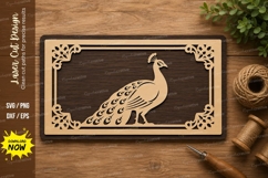 Peacock Decorative Frame Wall Art Laser Cut SVG File peacock Product Image 1