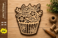 Floral Watering Can Garden Wall Art Laser Cut SVG File water Product Image 1