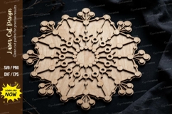 Snowflake Laser Cut SVG laser cut svg, snowflake mandala Product Image 1