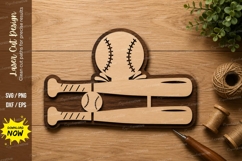 Baseball Bat and Ball Sports Wall Art Laser Cut SVG File Product Image 1