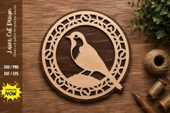 Decorative Bird Circle Frame Laser Cut SVG File bird circle Product Image 1