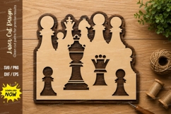 Chess Pieces Strategy Wall Art Laser Cut SVG File chess svg Product Image 1