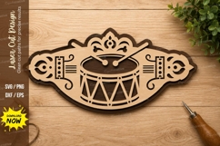 Marching Band Drum Instrument Laser Cut SVG File drum svg Product Image 1