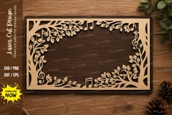 Floral Music Photo Frame Laser Cut SVG File photo frame svg Product Image 1