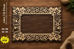 Floral Decorative Photo Frame Laser Cut SVG File photo frame Product Image 1