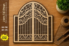 Ornate Gothic Arch Window Laser Cut SVG File gothic window Product Image 1