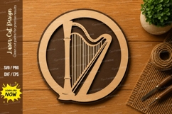 Celtic Harp Music Instrument Laser Cut SVG File harp svg Product Image 1