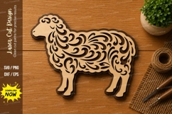 Decorative Sheep Farm Animal Laser Cut SVG File sheep svg Product Image 1