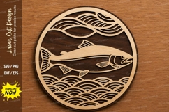 Salmon Fish Nature Circle Laser Cut SVG File salmon fish svg Product Image 1