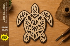 Sea Turtle Mandala Art Laser Cut SVG File sea turtle svg Product Image 1
