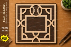 Baseball Geometric Frame Sign Laser Cut SVG File baseball Product Image 1