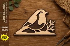 Bird on Branch Nature Wall Art Laser Cut SVG File bird sv Product Image 1