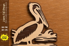 Pelican Coastal Bird Wall Art Laser Cut SVG File pelican Product Image 1