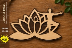 Yoga Lotus Pose Wellness Laser Cut SVG File yoga lotus svg Product Image 1