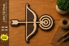 Archery Bow and Arrow Target Laser Cut SVG File archery svg, Product Image 1