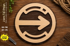 Modern Arrow Circle Symbol Laser Cut SVG File arrow svg Product Image 1