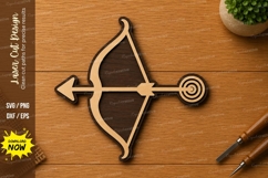 Bow and Arrow Emblem Laser Cut SVG File bow and arrow svg Product Image 1