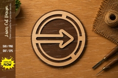 Minimalist Arrow Circle Icon Laser Cut SVG File arrow icon Product Image 1