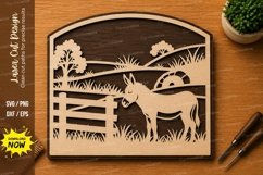 Farm Horse Barn Landscape Laser Cut SVG File horse svg, farm Product Image 1