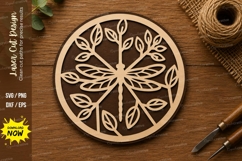 Leaf Mandala Circle Ornament Laser Cut SVG File leaf mandala Product Image 1