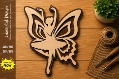 Butterfly Fairy Silhouette Laser Cut SVG File butterfly fair Product Image 1