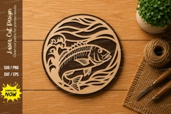 Jumping Fish Wildlife Laser Cut SVG File fish svg, jumping Product Image 1