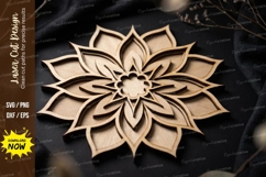 Lotus Flower Laser Cut SVG laser cut svg, lotus flower Product Image 1