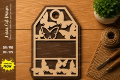Butterfly Floral Tag Frame Laser Cut SVG File butterfly tag Product Image 1